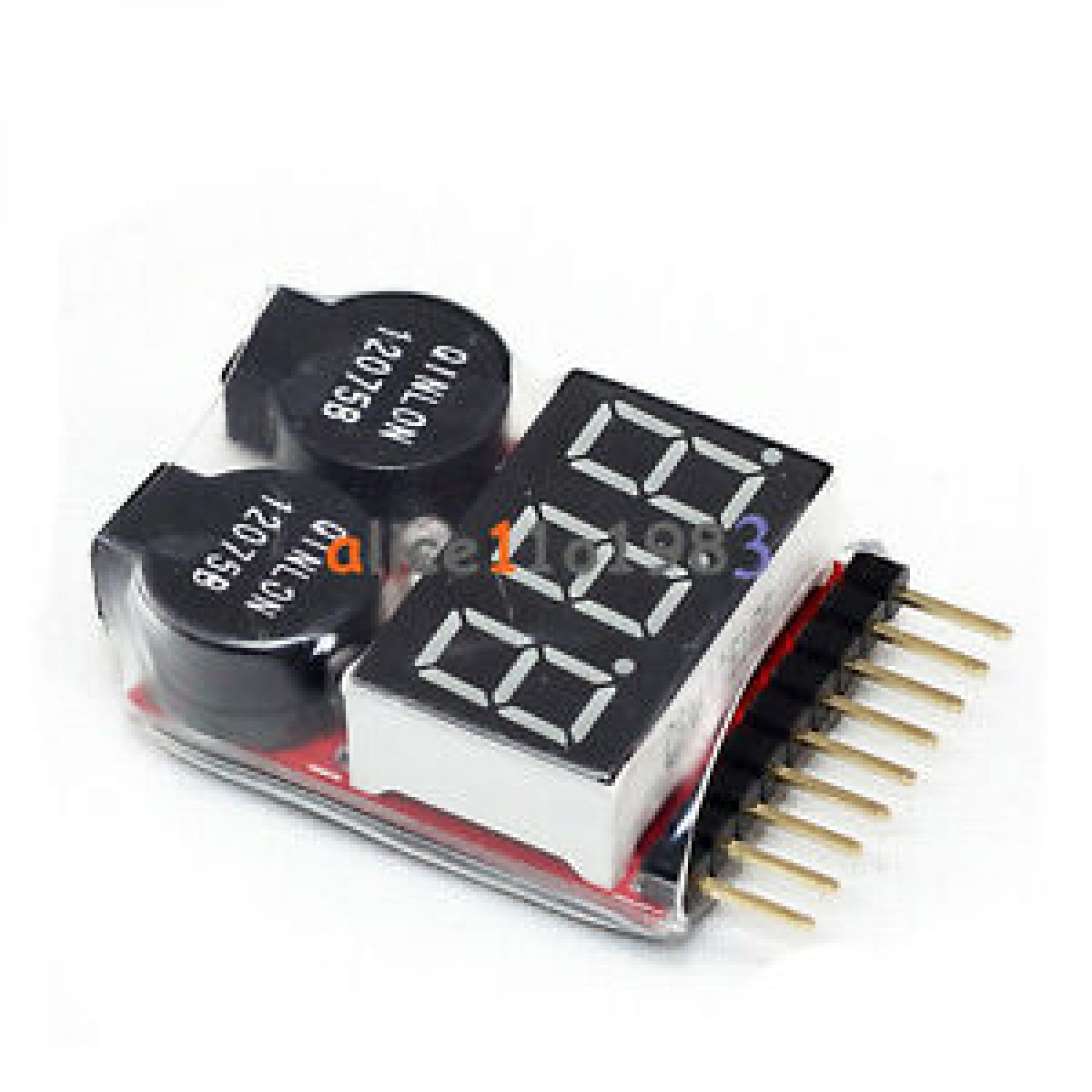 18S Lipo/Liion/Fe Battery Voltage Tester with Buzzer Alarm Majju PK