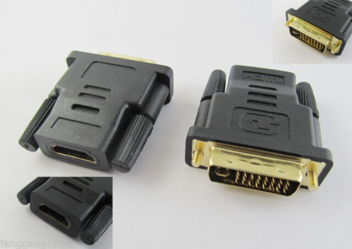 DVI to HDMI Converter DVI-I male to HDMI female video plug adapter ...