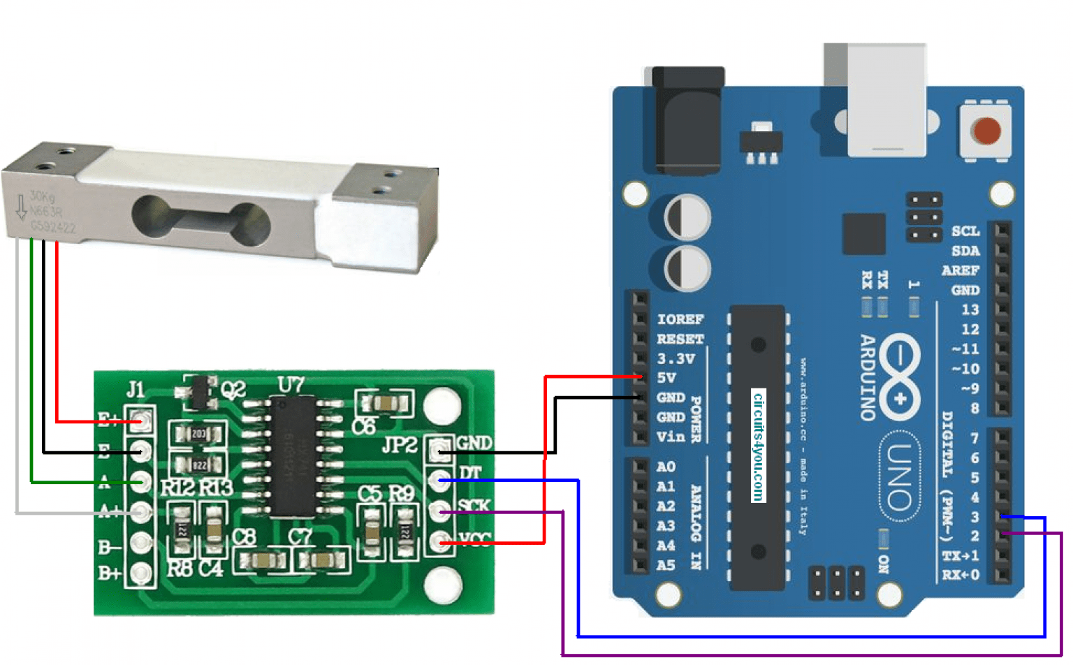Интерфейс тензодатчика Arduino