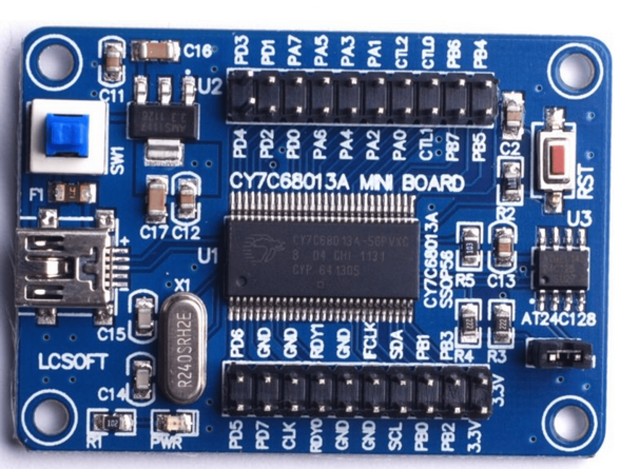 CY7C68013A-56 EZ-USB FX2LP Development Board - USB 2.0 Interface Module With EEPROM 5 thumbnail image