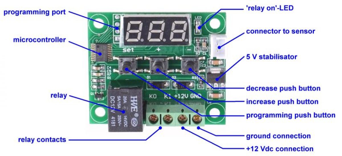 W1209 Thermostat W1209 Temperature Controller Majju PK