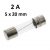 2 AMP 5x20mm 250VAC glass fuse