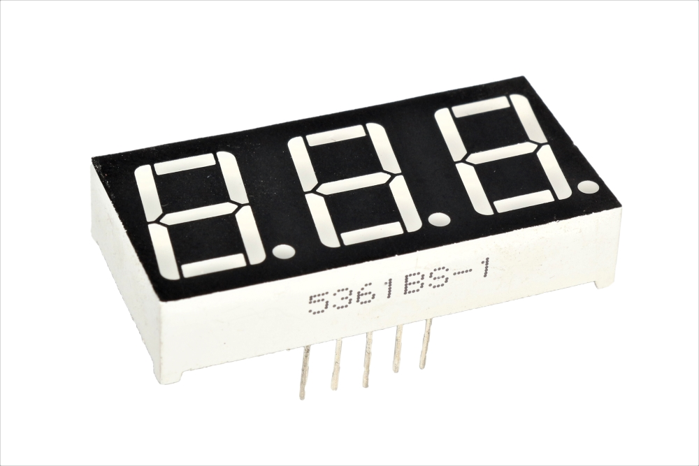 3-Digit 7-Segment Common Anode LED Display – Red Color