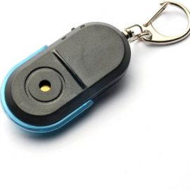 Key Lost Finder Anti-Lost Alarm Whistle Sound LED Light Locator Finder Keychain