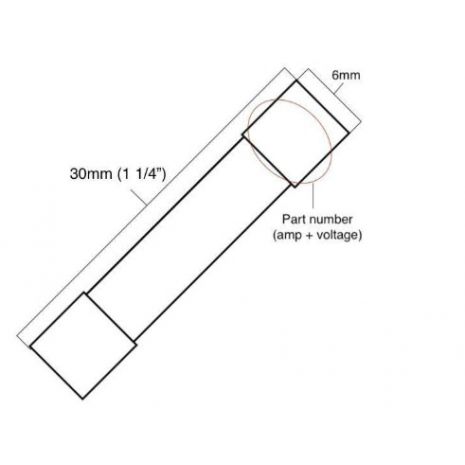 9 AMP 5x20mm 250VAC glass fuse - Image 2