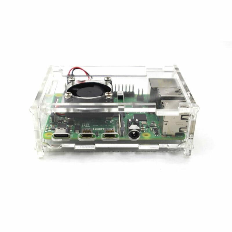 Raspberry Pi 4 Model B Transparent acrylic housing with cooling fan - Image 2